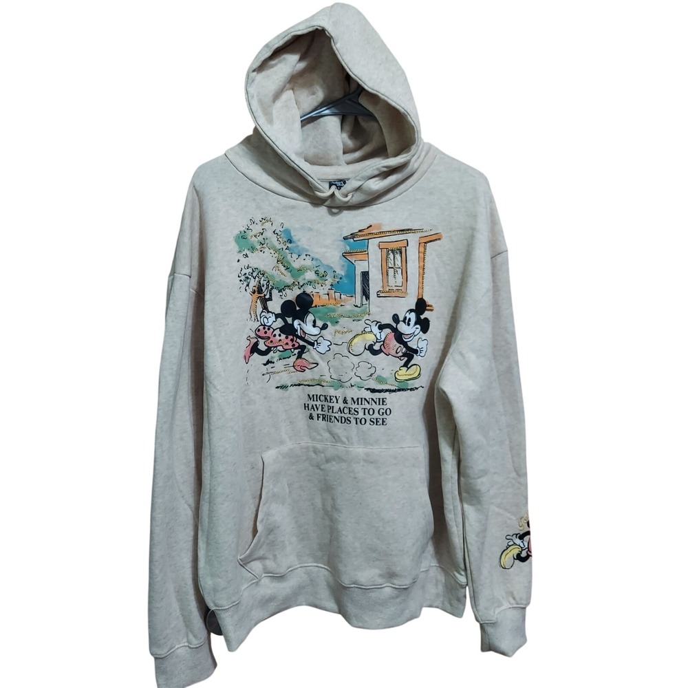 NEW Disney Mickey & Minnie Character Hoodie Women's Size Large